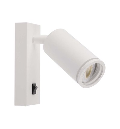 GU10 wandlamp met schakelaar - Wit, aluminium, zonder lichtbron