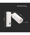 GU10 wandlamp met schakelaar - Wit, aluminium, zonder lichtbron