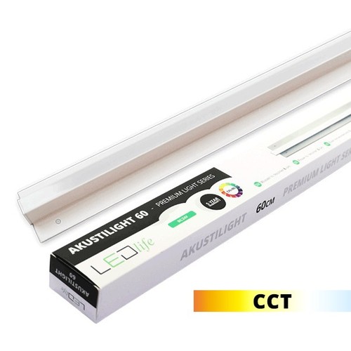 60 cm LED Troldtekt-rail, CCT - 19W, Akustilight, verzonken, 24V