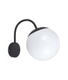 E27 wandlamp met witte bol - Zwart, IP44 buiten, Ø20cm, exclusief lichtbron