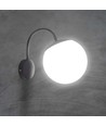 E27 wandlamp met witte bol - Zwart, IP44 buiten, Ø20cm, exclusief lichtbron