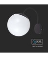 E27 wandlamp met witte bol - Zwart, IP44 buiten, Ø20cm, exclusief lichtbron