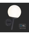 E27 buitenwandlamp - Zwart, IP44, opalen bol, Ø20cm, exclusief lichtbron