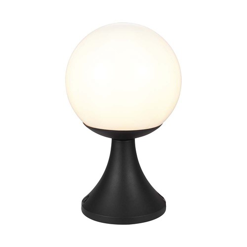 E27 buiten sokkellamp - IP44, mat zwart, opaalglas, hoogte 100cm, exclusief lichtbron