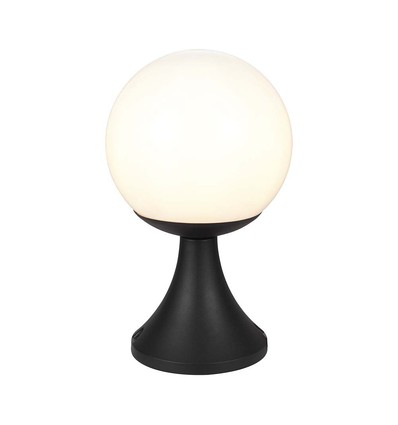 E27 buiten sokkellamp - IP44, mat zwart, opaalglas, hoogte 100cm, exclusief lichtbron