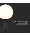 E27 buiten sokkellamp - IP44, mat zwart, opaalglas, hoogte 100cm, exclusief lichtbron