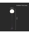 Zwarte tuinlamp - 97cm, IP44 buiten, mat zwart, E27 fitting, zonder lichtbron