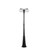 97cm tuinlamp met 2 bollen, 2xE27 - IP44, mat zwart, robuuste constructie, exclusief lichtbron