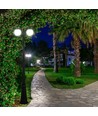 97cm tuinlamp met 2 bollen, 2xE27 - IP44, mat zwart, robuuste constructie, exclusief lichtbron