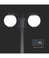97cm tuinlamp met 2 bollen, 2xE27 - IP44, mat zwart, robuuste constructie, exclusief lichtbron