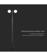97cm tuinlamp met 2 bollen, 2xE27 - IP44, mat zwart, robuuste constructie, exclusief lichtbron