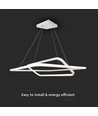 60x60cm 48W LED hanglamp, dimbaar - 5150lm, wit, aluminium, IP20 binnen