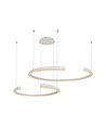 48W LED designer hanglamp - Wit, Triac dimbaar, 5150lm, twee halve manen, 110x80cm