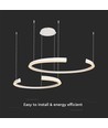 48W LED designer hanglamp - Wit, Triac dimbaar, 5150lm, twee halve manen, 110x80cm