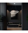 48W LED hanglamp, wit cirkel design - Dimbaar, 5150lm, IP20, verstelbare hoogte 80-120cm