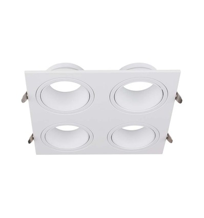 GU10 plafondspot met 4 koppen - 175 x 175 mm, wit, zonder lichtbron