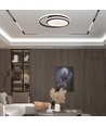 38W LED designer plafondlamp - Zwart, dubbel rond, Ø45cm, 4000K, 4050lm, IP20