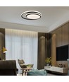 38W LED designer plafondlamp - Zwart, dubbel rond, Ø45cm, 4000K, 4050lm, IP20