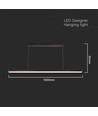 23W LED designer pendellamp / kroonluchter - 2130lm, zwart, rechthoekig, 123x110cm, 4000K, IP20