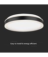 24W LED designer plafondlamp - Ø45cm, 2500lm, zwart, rond, 4000K, IP20