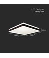 24W Vierkante LED designer plafondlamp - 2450lm, 45x45cm, zwarte rand, 4000K, IP20