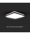 24W Vierkante LED designer plafondlamp - 2450lm, 45x45cm, zwarte rand, 4000K, IP20