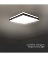 24W Vierkante LED designer plafondlamp - 2450lm, 45x45cm, zwarte rand, 4000K, IP20