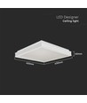 24W LED Designer plafondlamp, vierkant - 400x400mm, 2450lm, witte rand, 4000K, IP20 binnen