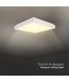 24W LED Designer plafondlamp, vierkant - 400x400mm, 2450lm, witte rand, 4000K, IP20 binnen