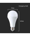 E27 12W LED lamp met noodverlichting - A80, 4000K, 3,5-4,5 uur batterijduur, oplaadbaar