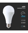 E27 12W LED lamp met noodverlichting - A80, 4000K, 3,5-4,5 uur batterijduur, oplaadbaar