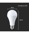 E27 15W LED noodverlichtingslamp met batterij - A90, 4000K, 3,5-4,5 uur batterijduur, te gebruiken als zaklamp