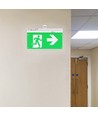 Noodverlichting 4-in-1 ophanging - EXIT bord, zelftestknop, wand/plafond/draadophanging, 6000K