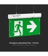 Noodverlichting 4-in-1 ophanging - EXIT bord, zelftestknop, wand/plafond/draadophanging, 6000K