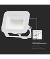 20W schijnwerper - Samsung chip, 3000K, witte behuizing, wit glas