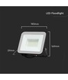 50W LED breedstraler met Samsung Chip - 100lm/W, IP65, grijze behuizing, 6500K, buiten