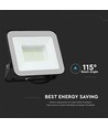 50W LED breedstraler met Samsung Chip - 100lm/W, IP65, grijze behuizing, 6500K, buiten