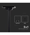 2W LED solar tuinspot met prikpen - IP65, 3-in-1 CCT, zwart, bewegingssensor, aluminium voet