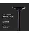 2W LED solar tuinspot met prikpen - IP65, 3-in-1 CCT, zwart, bewegingssensor, aluminium voet