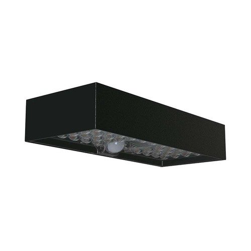 6W LED solar wandlamp met sensor - 900lm, IP65, zwart, 4000K, incl. batterij
