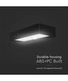 6W LED solar wandlamp met sensor - 900lm, IP65, zwart, 4000K, incl. batterij