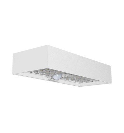6W LED wandlamp op zonne-energie met sensor - 900lm, IP65, wit, 4000K, incl. batterij