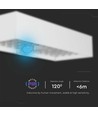 6W LED wandlamp op zonne-energie met sensor - 900lm, IP65, wit, 4000K, incl. batterij