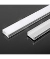 2m Alu profiel voor LED strips, zilver - Incl. diffuser, 2000x17,4x7mm, IP20, voor opbouwmontage