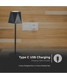 1,5W oplaadbare LED tafellamp, zwart - 150lm, 3-in-1 CCT, touch dimbaar, 5V, incl. batterij