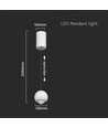 5W LED hanglamp, wit - Klokvormig, 500lm, 3000K, 60 graden, IP20