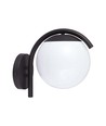 E27 Wandlampfitting - Opal PC Mat Zwarte Behuizing