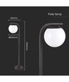 E27 tuinlamp in zwart, 105cm - IP44, klassiek design, aluminium, exclusief lichtbron