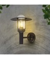 E27 wandlamp met helder glas - Mat zwart, IP44, aluminium, exclusief lichtbron