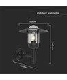 E27 wandlamp met helder glas - Mat zwart, IP44, aluminium, exclusief lichtbron